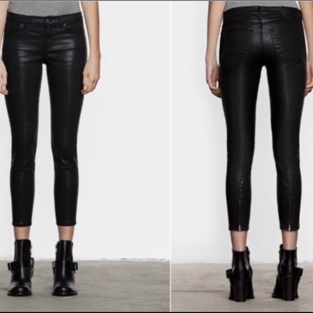 AllSaints // Brodie Petrel Coated Low Skinny 26